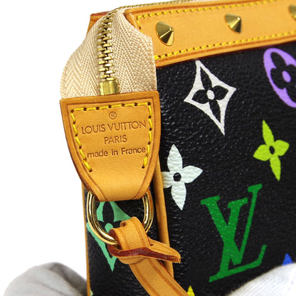 LOUIS VUITTON Pochette Accessoires Handbag Black Multicolor M92648 78345