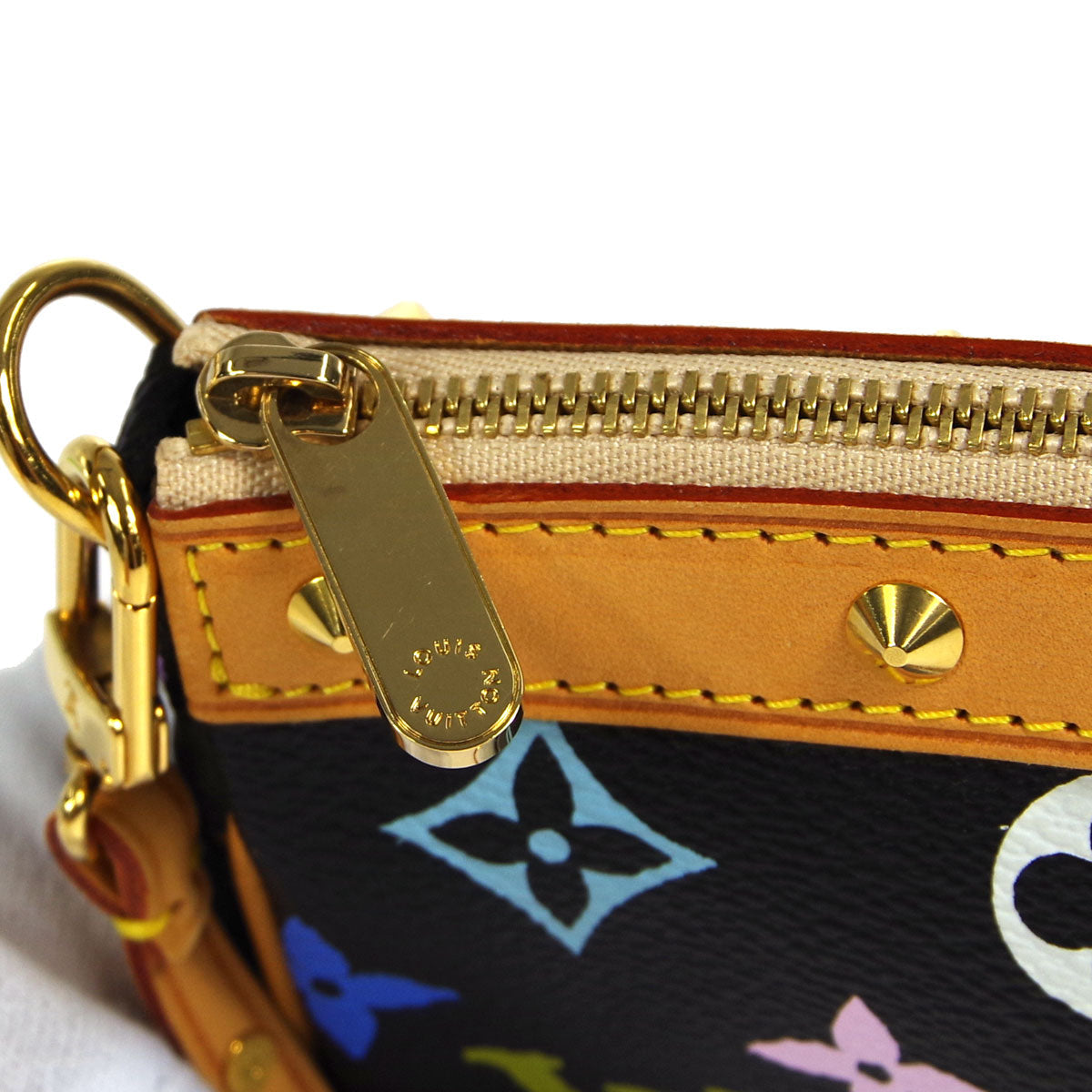 LOUIS VUITTON Pochette Accessoires Handbag Black Multicolor M92648 78345