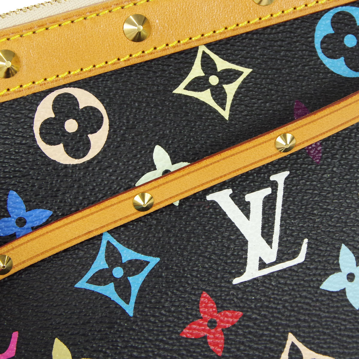 LOUIS VUITTON Pochette Accessoires Handbag Black Multicolor M92648 97881