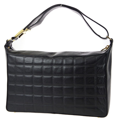 CHANEL Choco Bar Shoulder Bag Black Lambskin 67732