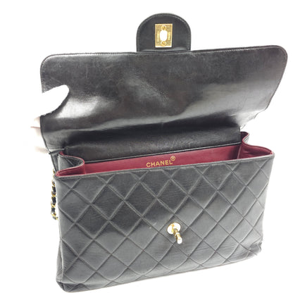 Chanel Glazed Calfskin Large Classic Double SIded Flap Bag