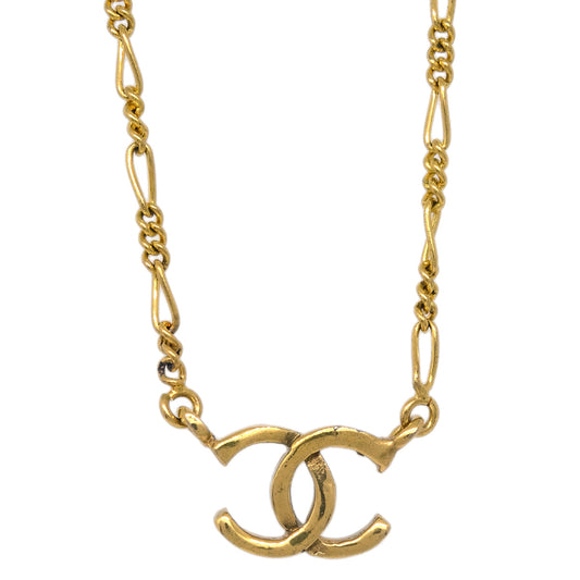 Chanel CC Chain Pendant Necklace Gold 1982