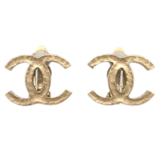 Chanel CC Earrings Clip-On Gold 07A