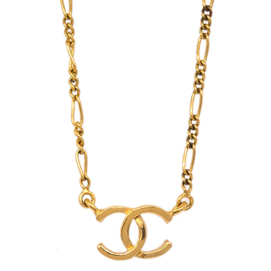 Chanel CC Chain Pendant Necklace Gold 1982