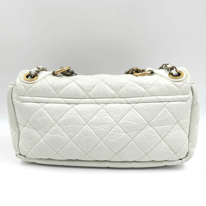 Chanel white quilted leather pondicherry flap bag TWS