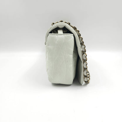Chanel white quilted leather pondicherry flap bag TWS
