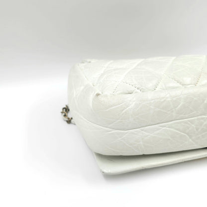 Chanel white quilted leather pondicherry flap bag TWS