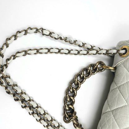 Chanel white quilted leather pondicherry flap bag TWS