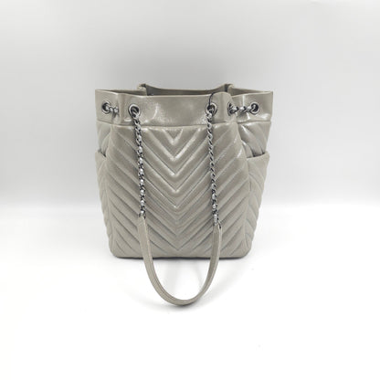 Chanel metallic calfskin chevron urban spirit bucket bag