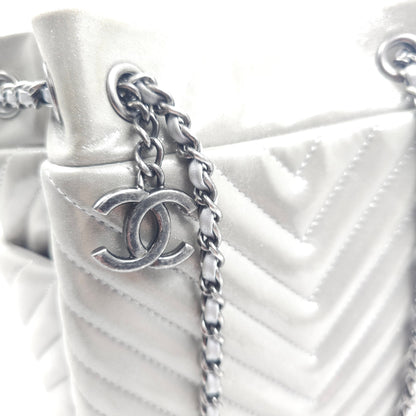 Chanel metallic calfskin chevron urban spirit bucket bag