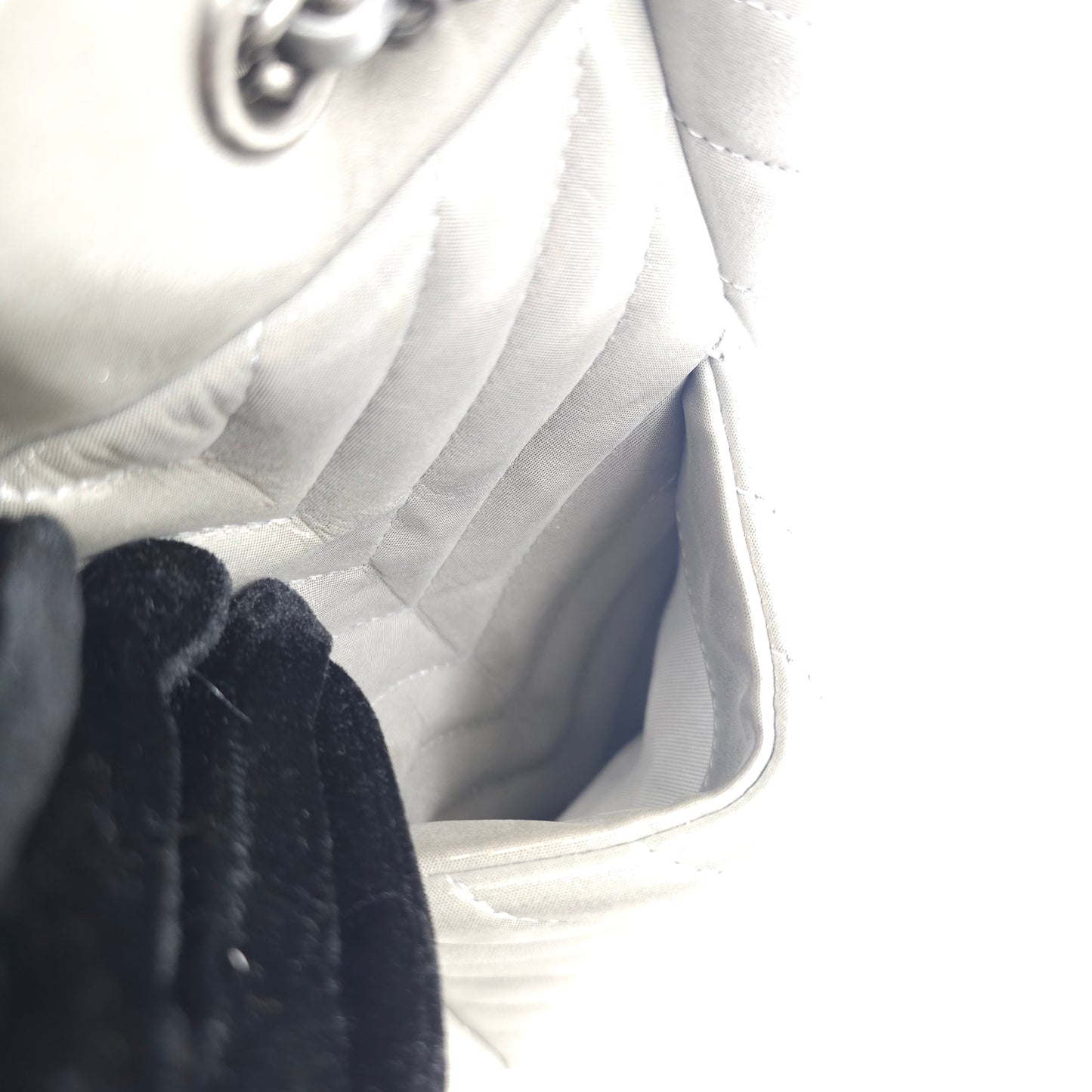 Chanel metallic calfskin chevron urban spirit bucket bag