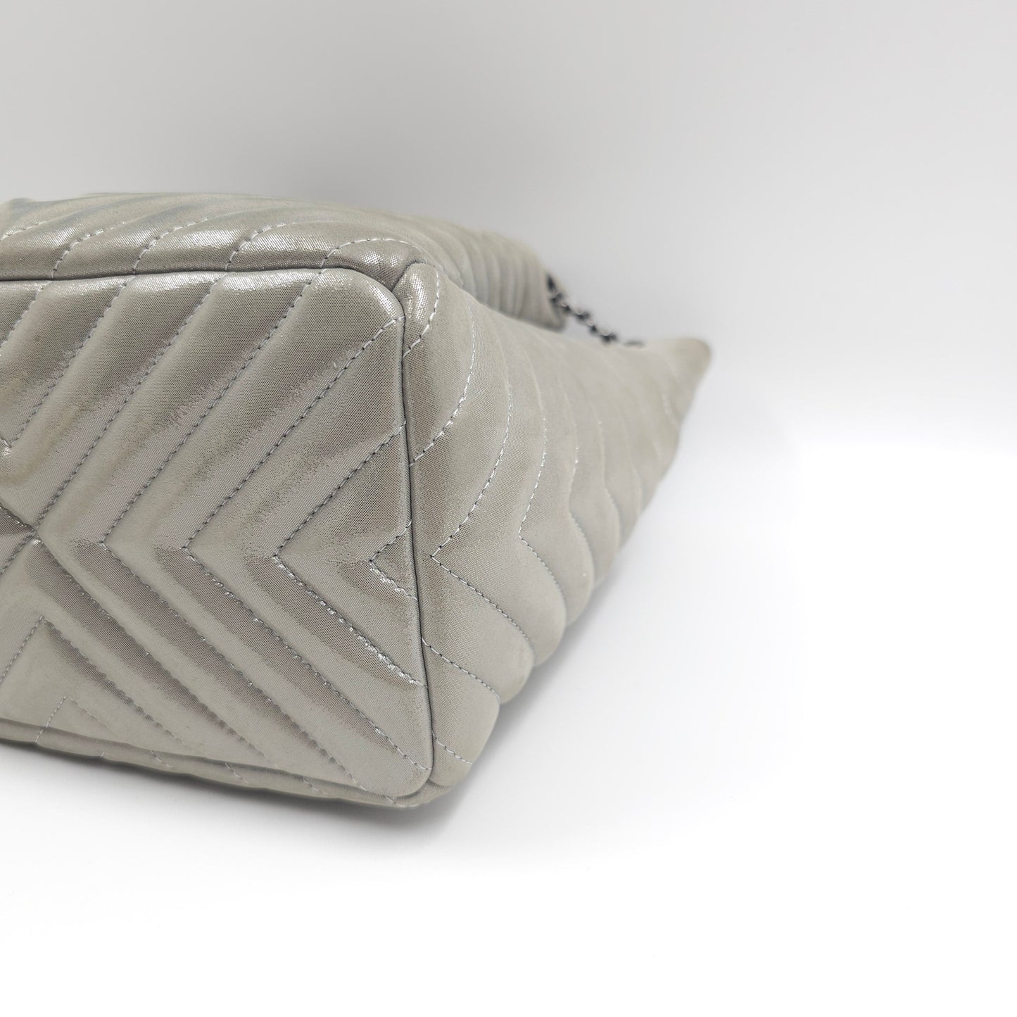 Chanel metallic calfskin chevron urban spirit bucket bag