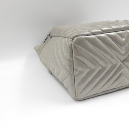 Chanel metallic calfskin chevron urban spirit bucket bag