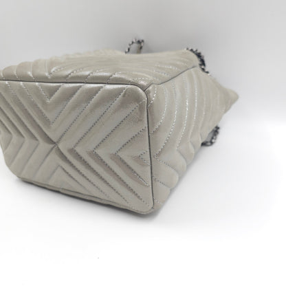 Chanel metallic calfskin chevron urban spirit bucket bag