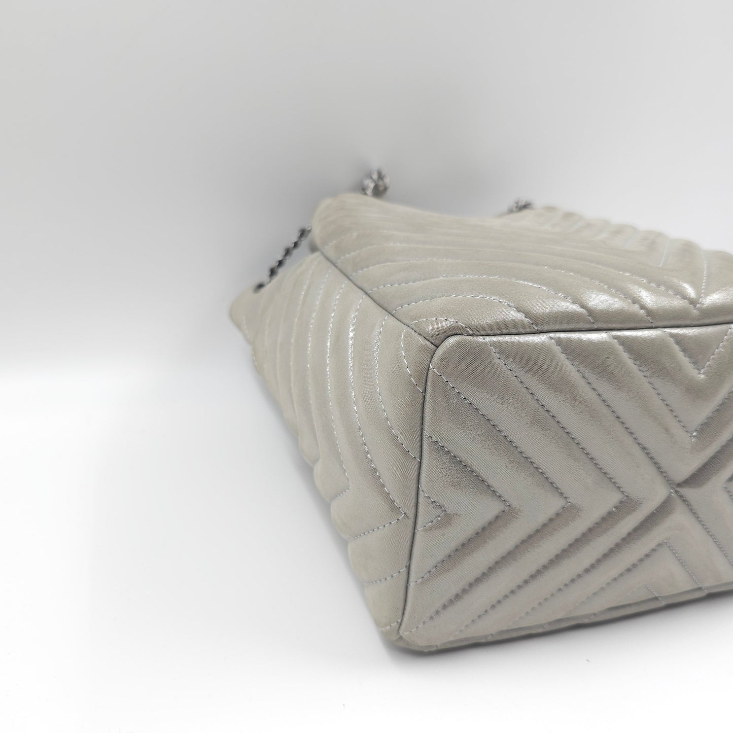 Chanel metallic calfskin chevron urban spirit bucket bag