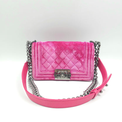 Chanel Pink Velvet Small LeBoy Bag TWS
