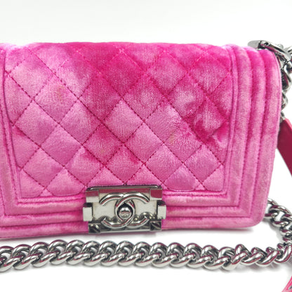 Chanel Pink Velvet Small LeBoy Bag TWS