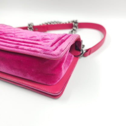 Chanel Pink Velvet Small LeBoy Bag TWS