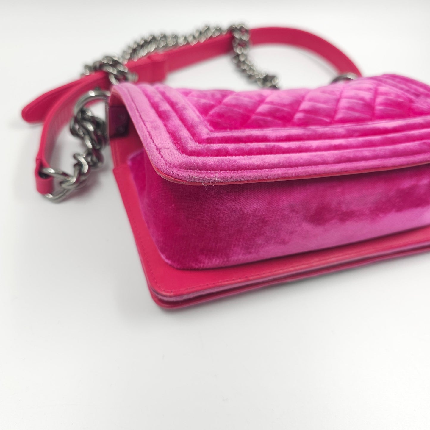 Chanel Pink Velvet Small LeBoy Bag TWS