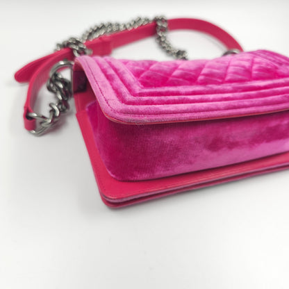 Chanel Pink Velvet Small LeBoy Bag TWS
