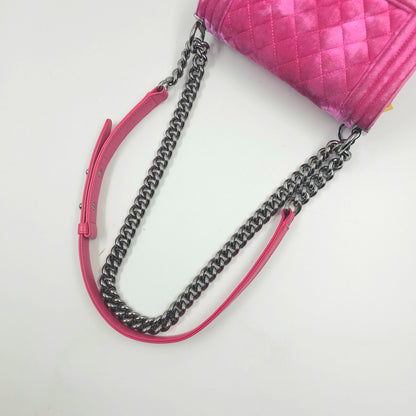 Chanel Pink Velvet Small LeBoy Bag TWS