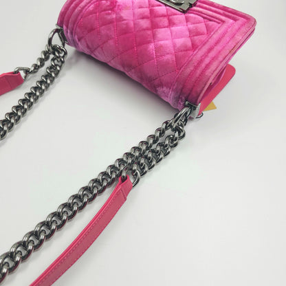 Chanel Pink Velvet Small LeBoy Bag TWS