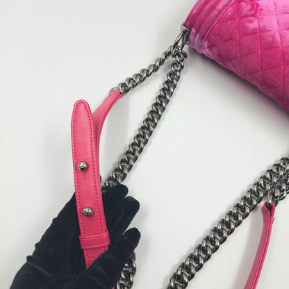 Chanel Pink Velvet Small LeBoy Bag TWS