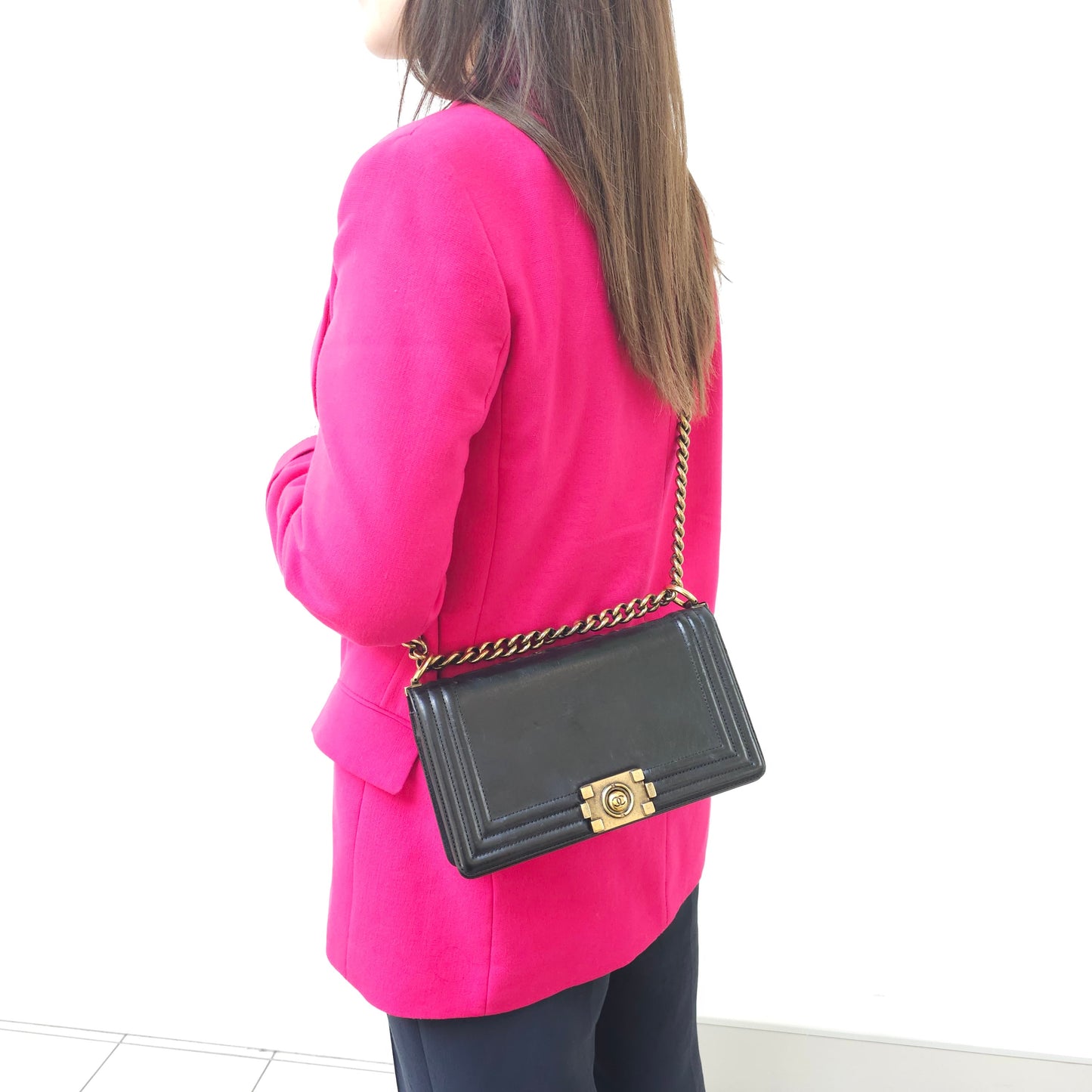 Chanel Black Lambskin Medium LeBoy Flap bag TWS