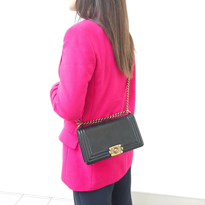 Chanel Black Lambskin Medium LeBoy Flap bag TWS