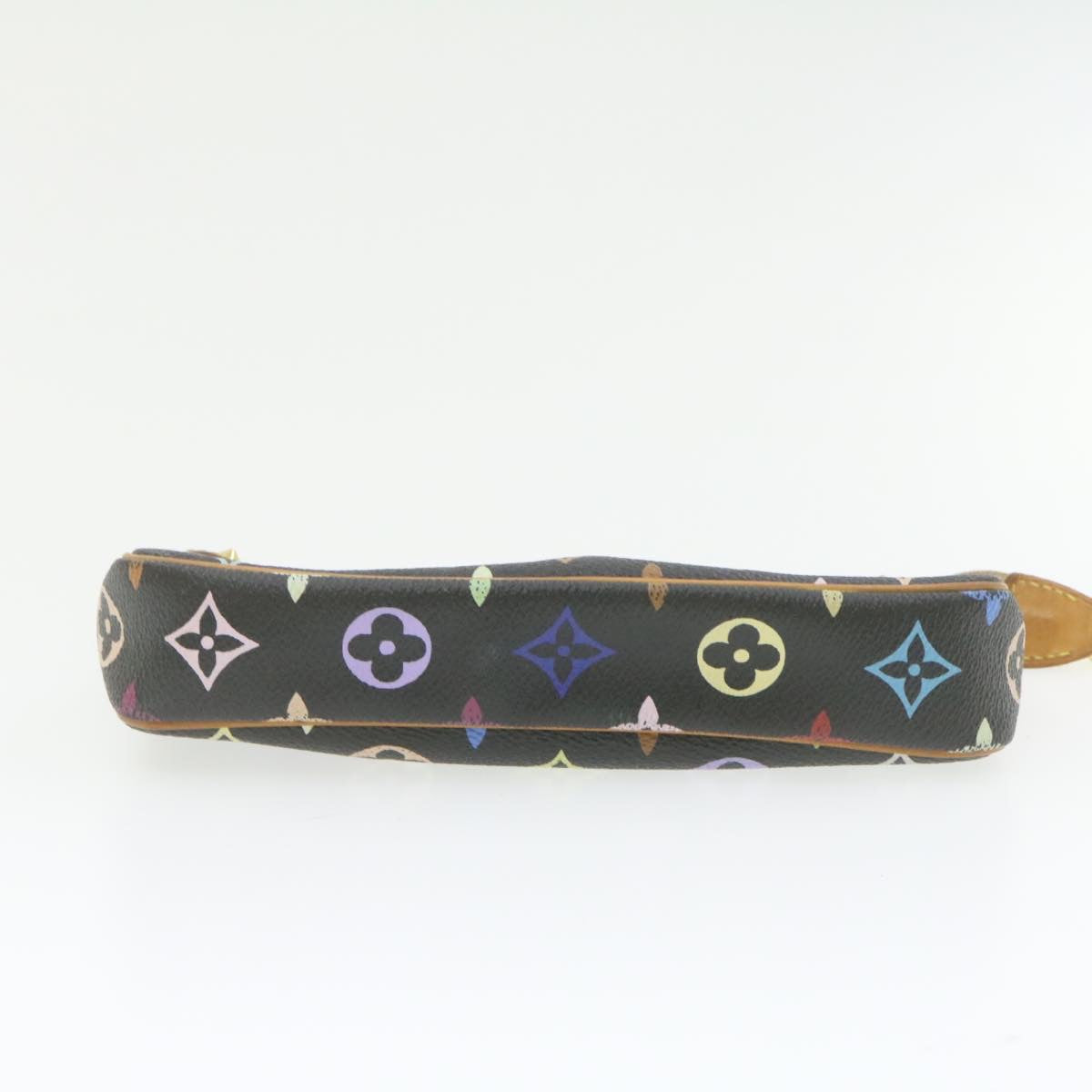 LOUIS VUITTON Multicolor Pochette Accessoires Pouch Black M92648 LV Auth 21664
