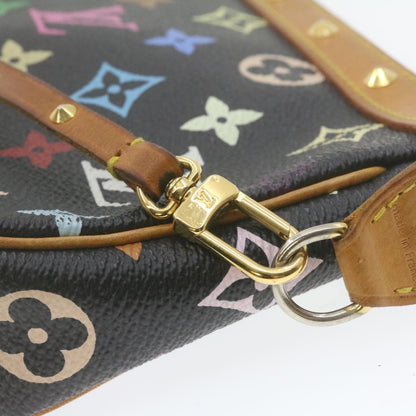 LOUIS VUITTON Multicolor Pochette Accessoires Pouch Black M92648 LV Auth 21664