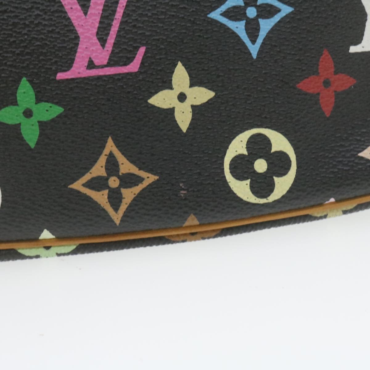 LOUIS VUITTON Multicolor Pochette Accessoires Pouch Black M92648 LV Auth 21664