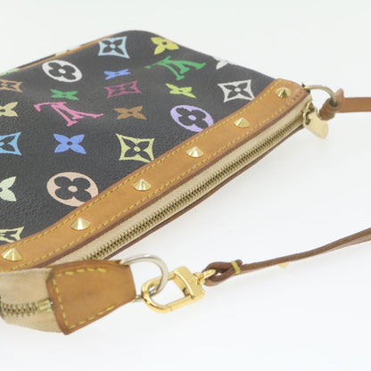 LOUIS VUITTON Multicolor Pochette Accessoires Pouch Black M92648 LV Auth 21664