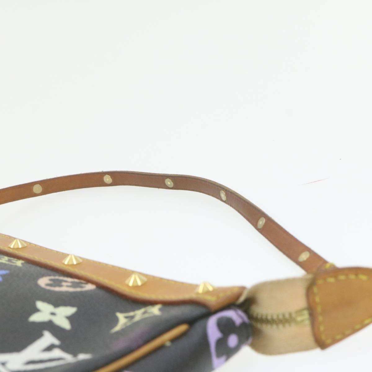 LOUIS VUITTON Multicolor Pochette Accessoires Pouch Black M92648 LV Auth 21664