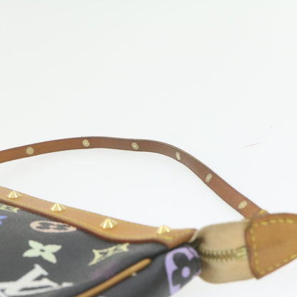 LOUIS VUITTON Multicolor Pochette Accessoires Pouch Black M92648 LV Auth 21664