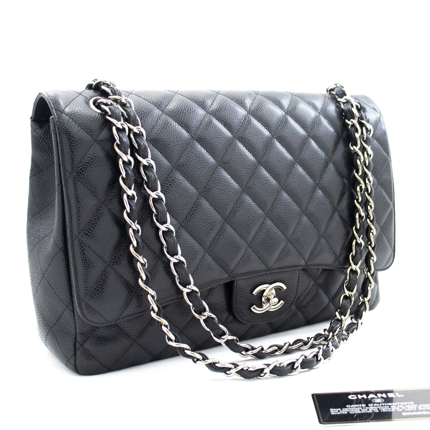 Chanel Flap Leather Black Shoulder Bag 6
