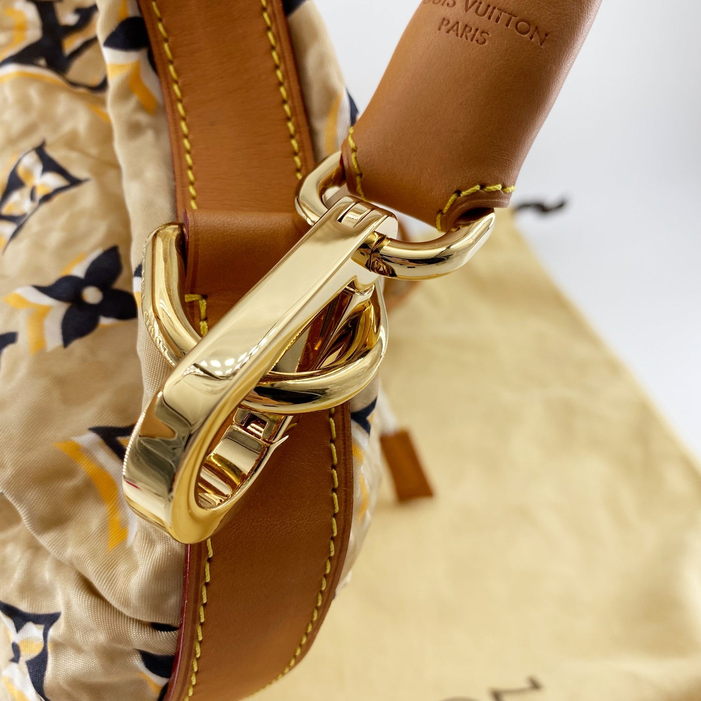 LOUIS VUITTON Limited Edition Tan Nylon Monogram Bulles PM Bag