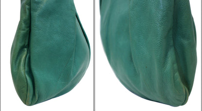 GUCCI Green Leather Bamboo Top Handle Shoulder Bag