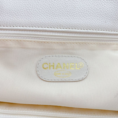 Chanel Vintage Caviar Wood Handle Tote