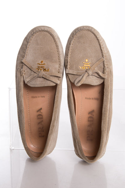 Prada Taupe Suede Loafers SZ 36.5