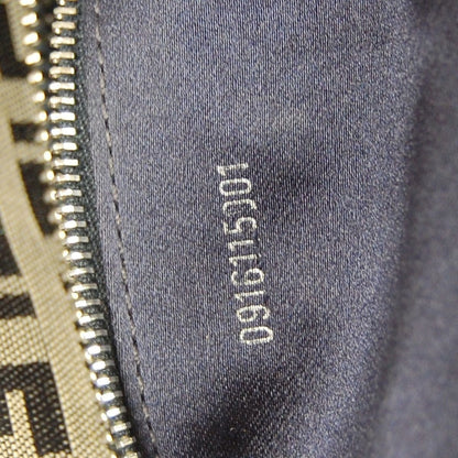 Fendi Zukka Pattern Hand Bag Navy Gray Canvas Leather Vintage Italy TT117