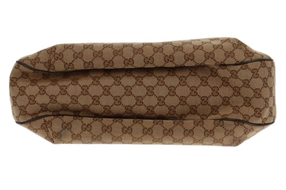 Gucci GG Canvas Hobo Large With Brown Leather Trims