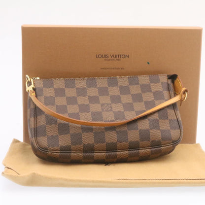 LOUIS VUITTON Damier Ebene Pochette 100th Accessoires Pouch N41206 Auth 25208A