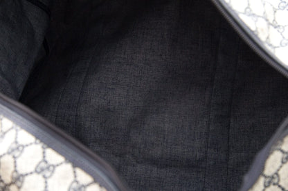 Gucci Navy & Red Web Trim GG Coated Canvas Duffle