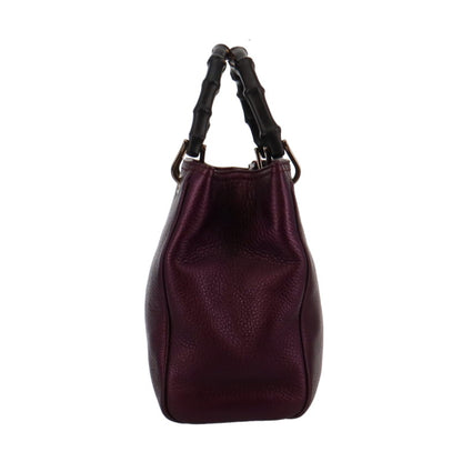 Gucci Metallic Purple Medium Bamboo 2 Way Shopper