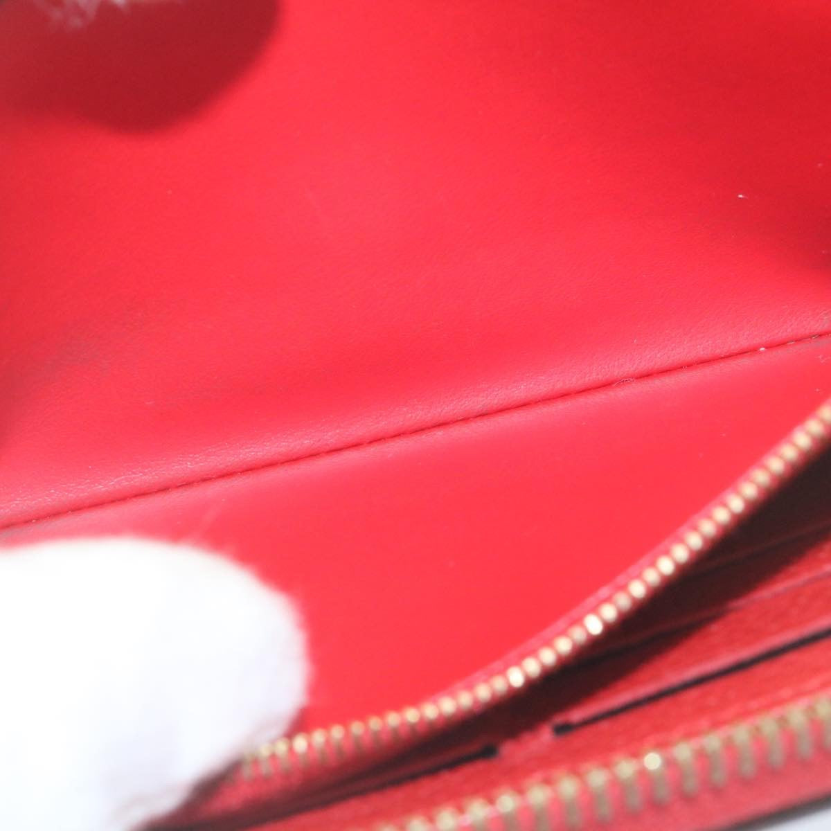 LOUIS VUITTON Monogram Empreinte Zippy Wallet Red M61865 LV Auth 28803