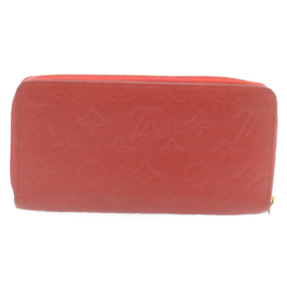 LOUIS VUITTON Monogram Empreinte Zippy Wallet Red M61865 LV Auth 28803
