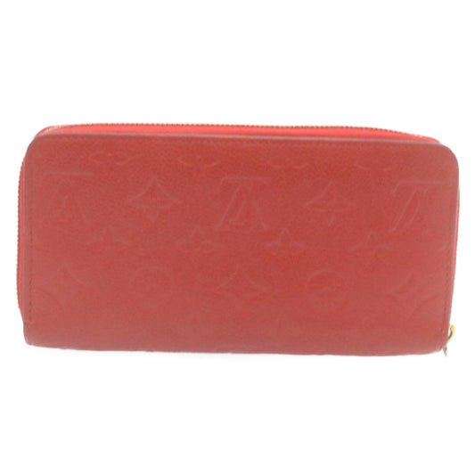 LOUIS VUITTON Monogram Empreinte Zippy Wallet Red M61865 LV Auth 28803