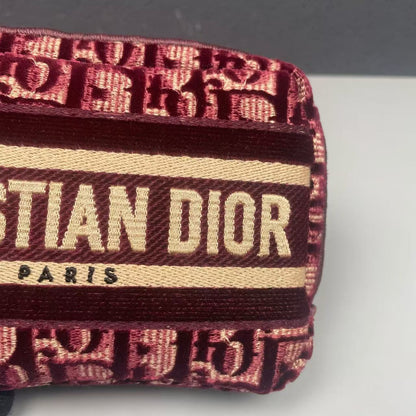 Pre-owned Dior Small Coin Pouch Burgundy Oblique, 2021