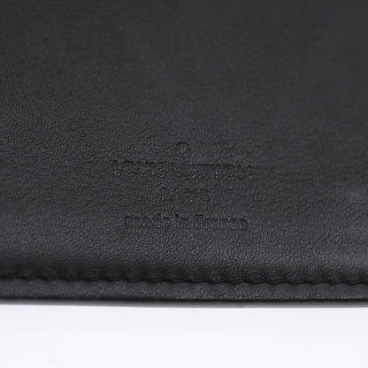 LOUIS VUITTON Monogram Shadow Portefeuille Brazza Wallet Black N60017 Auth 29752